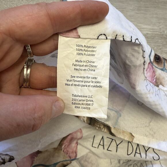 French Bulldogs W/Glasses Shower Curtain “lovely Lazy Days” 6ft X 6ft - Picture 3 of 4